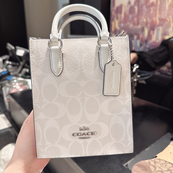 NWT Coach CP011 North South Mini Tote In Signature Canvas Silver/Glacier… - Picture 8 of 12